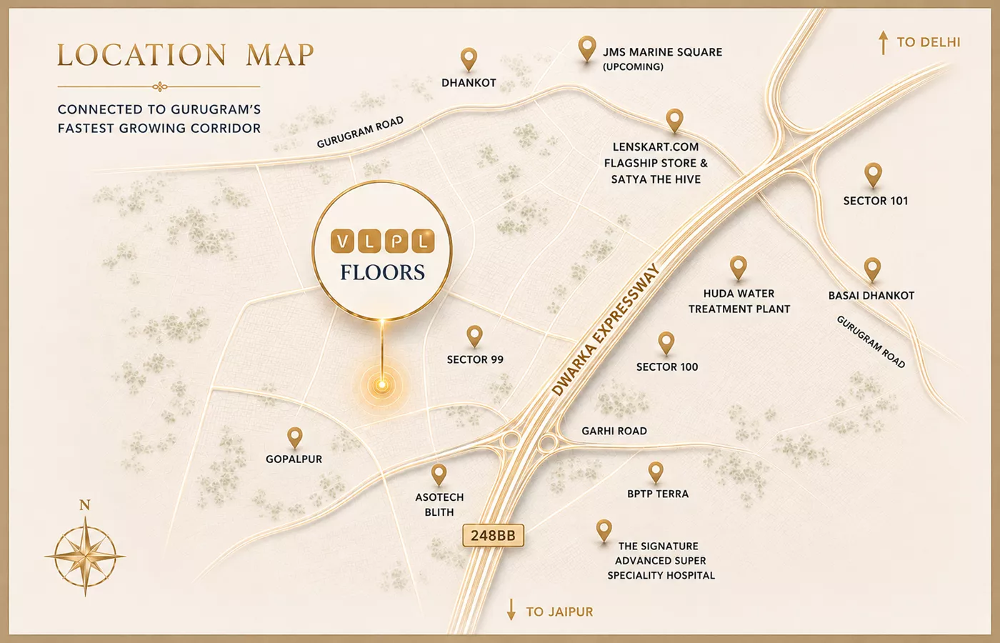 VLPL Floors Location Map — Sector 99A overview